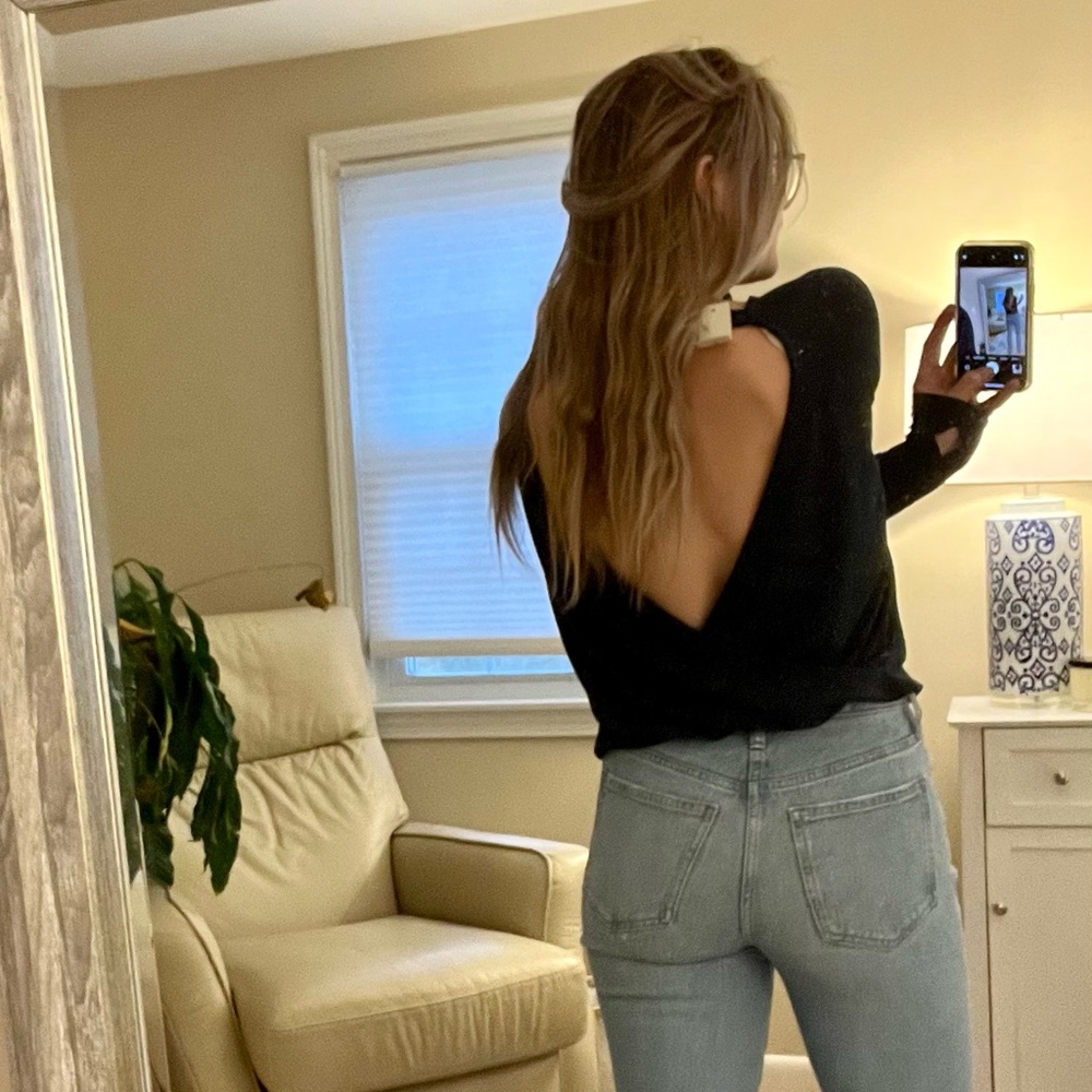Backless Navy Blue Sweater